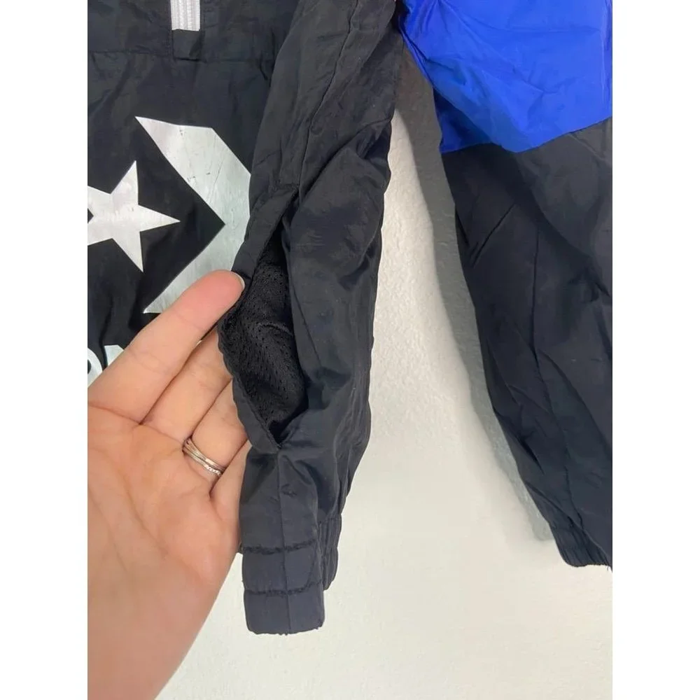 Converse youth boys‎ 4 black color block 1/4 zip pullover windbreaker jacket